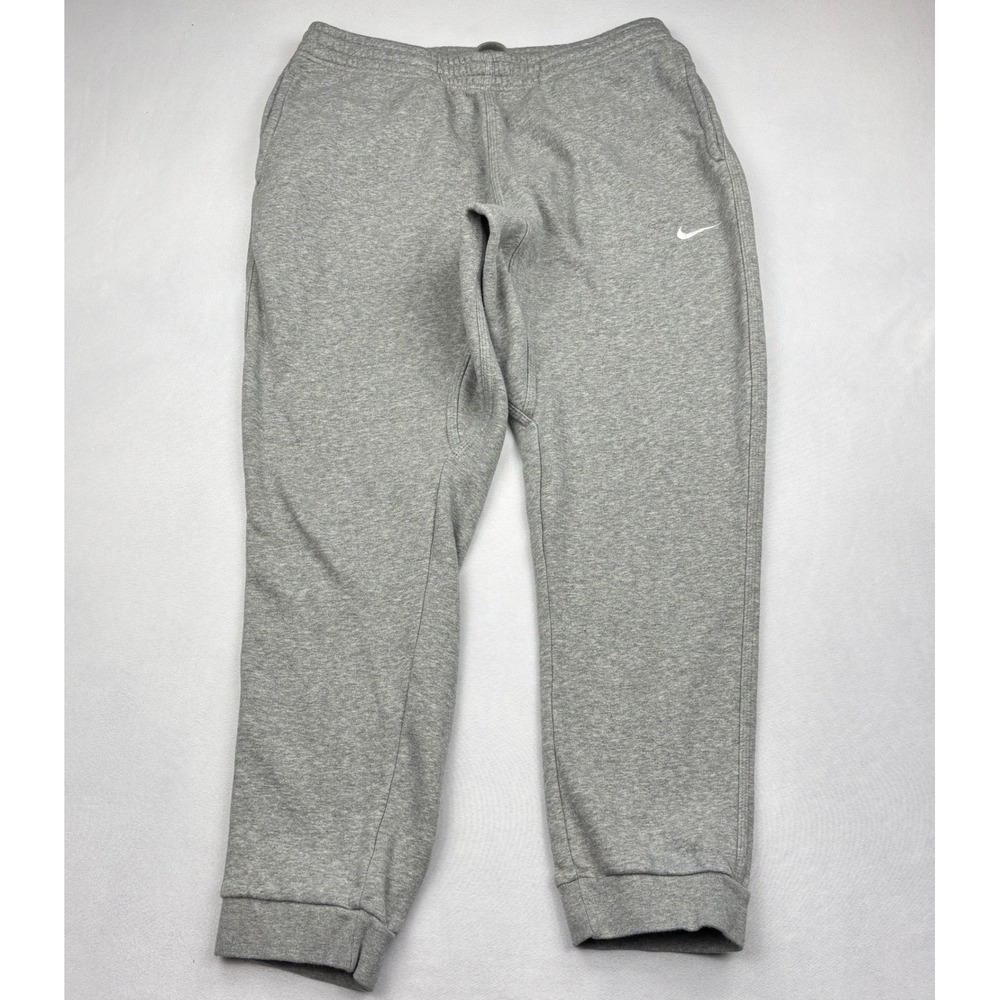 Nike Mens XL Club Fleece Sweatpants Heather Grey Cuffed Joggers Pants 716830-063